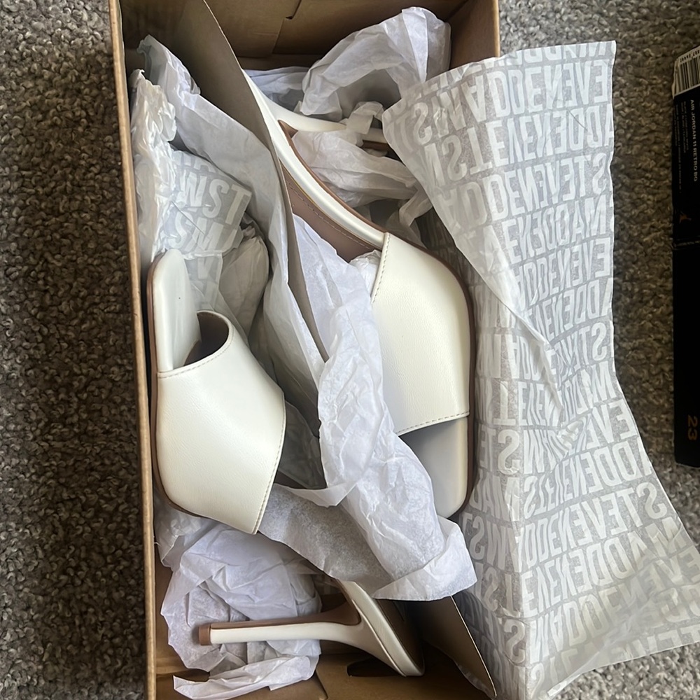 White Steve Madden heels